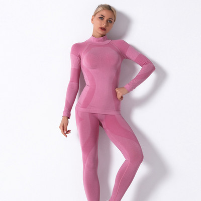 Naiste talvine termopesu Spordiks Suusa Fitness Quick Dry Thermo Kilpkaelusega Naiste Kootud Pikad Johns Komplekti Riided SK003