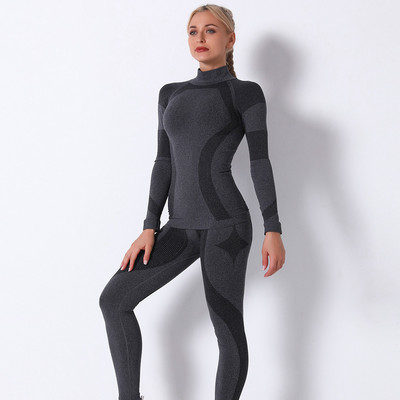 Naiste talvine termopesu Spordiks Suusa Fitness Quick Dry Thermo Kilpkaelusega Naiste Kootud Pikad Johns Komplekti Riided SK003