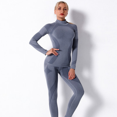 Naiste talvine termopesu Spordiks Suusa Fitness Quick Dry Thermo Kilpkaelusega Naiste Kootud Pikad Johns Komplekti Riided SK003