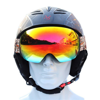 Ски очила на открито за мъже и жени Двуслойна постоянна UV400 защита Ски очила против замъгляване Цветно огледало Маска за каране
