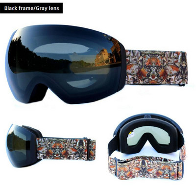 Lauko slidinėjimo akiniai vyrams ir moterims Dviejų sluoksnių nuolatinė UV400 apsauga nuo rasojimo slidinėjimo akiniai spalvoti veidrodiniai jojimo kaukė