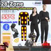 Зимно електрическо отопление бельо Bluetooth APP интелигентно термо бельо плюшено вълнено ски бельо електрическо отопление горен панталон