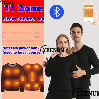 Зимно електрическо отопление бельо Bluetooth APP интелигентно термо бельо плюшено вълнено ски бельо електрическо отопление горен панталон