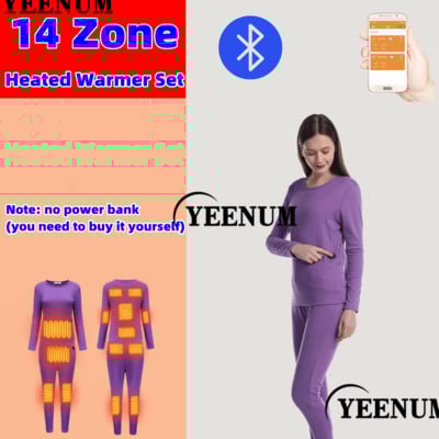 Зимно електрическо отопление бельо Bluetooth APP интелигентно термо бельо плюшено вълнено ски бельо електрическо отопление горен панталон