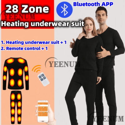 Зимно електрическо отопление бельо Bluetooth APP интелигентно термо бельо плюшено вълнено ски бельо електрическо отопление горен панталон