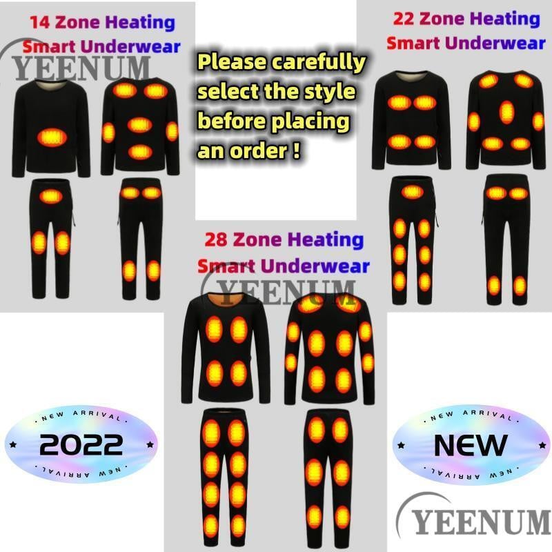 Зимно електрическо отопление бельо Bluetooth APP интелигентно термо бельо плюшено вълнено ски бельо електрическо отопление горен панталон