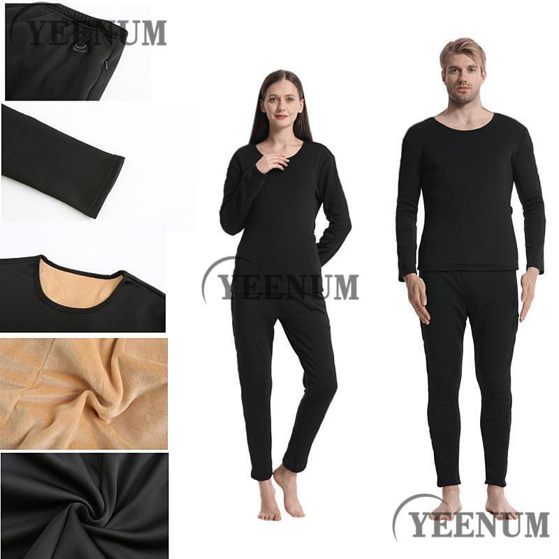 Зимно електрическо отопление бельо Bluetooth APP интелигентно термо бельо плюшено вълнено ски бельо електрическо отопление горен панталон