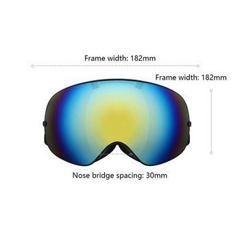 ROBESBON Ски очила UV400 Очила Очила за сняг Възрастни Спорт на открито Еднослойни големи сферични очила