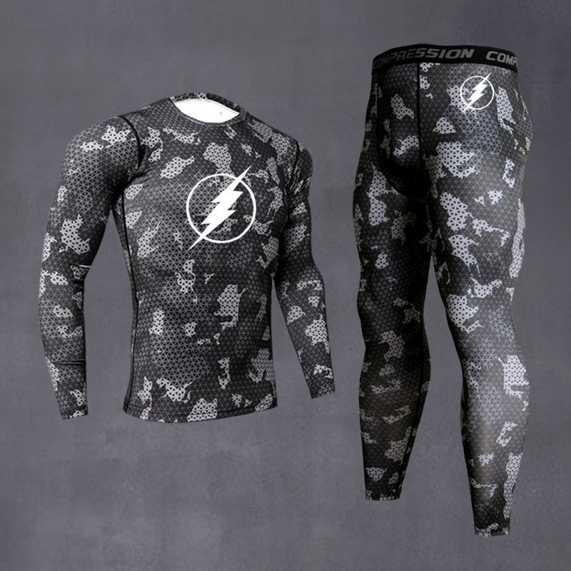 Seturi de lenjerie termică de calitate superioară, toamnă iarnă, haine de antrenament cu mâneci lungi, compresie pentru bărbați, costum de lenjerie de schi, uscare rapidă