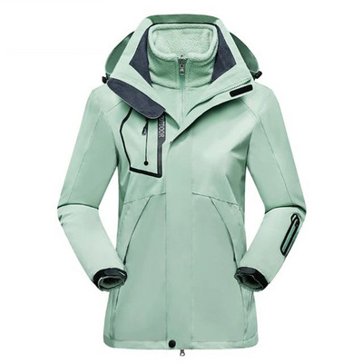 Ski Wear Γυναικεία Χειμωνιάτικα Σετ κουκούλα για σκι αδιάβροχα αντιανεμικά 3 σε 1 μπουφάν για σκι Snowboard ένδυση