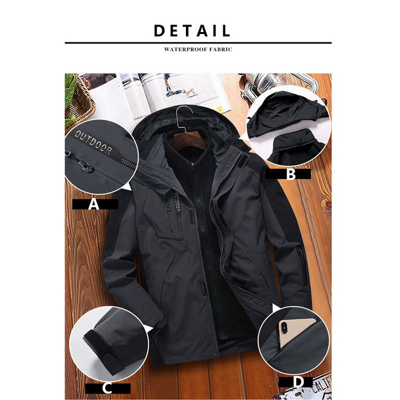 Slidinėjimo apranga moterims žiemai šiltas slidinėjimo gobtuvų komplektas, atsparus vandeniui, vėjui atsparus 3 viename striukė, slidinėjimo snieglenčių apranga