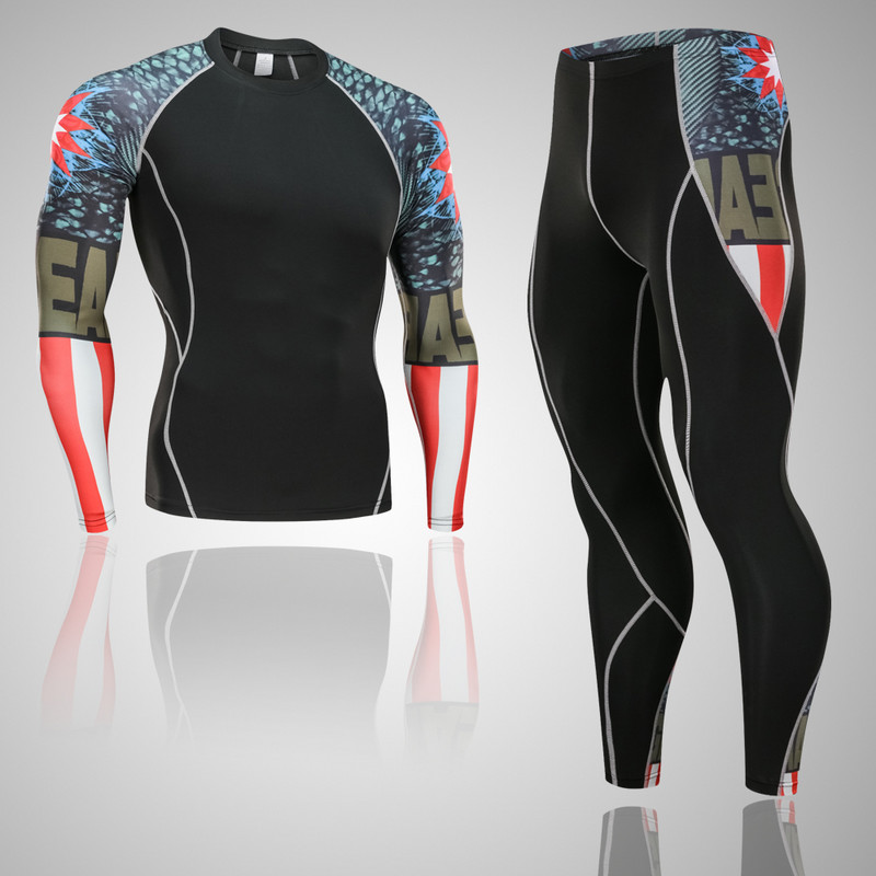 Vyriški šiluminio apatinio trikotažo rinkinys Sportinis apatinis sluoksnis Drabužiai Greitai džiūstantys terminiai apatiniai Slidinėjimas Žygiai Bėgimas Tight Sports Vyrai S-4XL