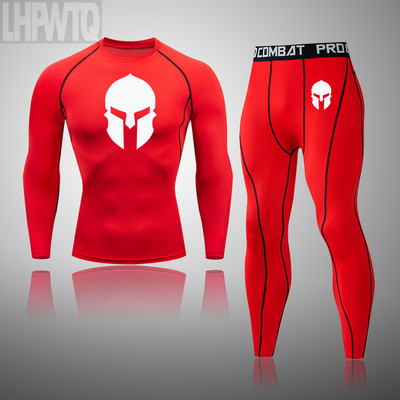 Мъжки ски костюм Мъжко термобельо Зимен ски компресионен спортен костюм Чорапогащи за фитнес Дрехи Анцуг за джогинг Бягане Бързосъхнещ