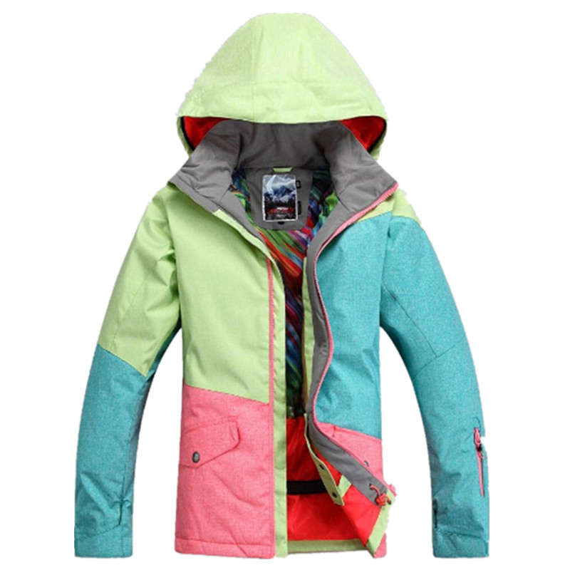 GSOU SNOW Slidinėjimo striukė Moteriškas slidinėjimo kostiumas Žieminis vėjui atsparus vandeniui Neperšlampamas lauko kempingas moteriškas šiltas paltas snieglenčių drabužiai Camo