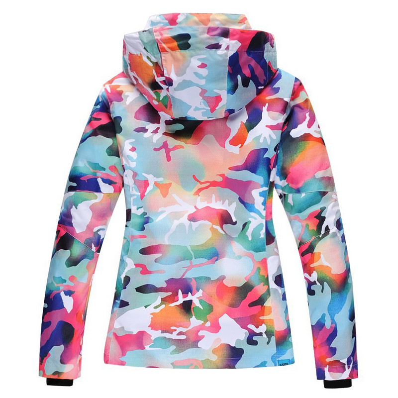 GSOU SNOW Slidinėjimo striukė Moteriškas slidinėjimo kostiumas Žieminis vėjui atsparus vandeniui Neperšlampamas lauko kempingas moteriškas šiltas paltas snieglenčių drabužiai Camo