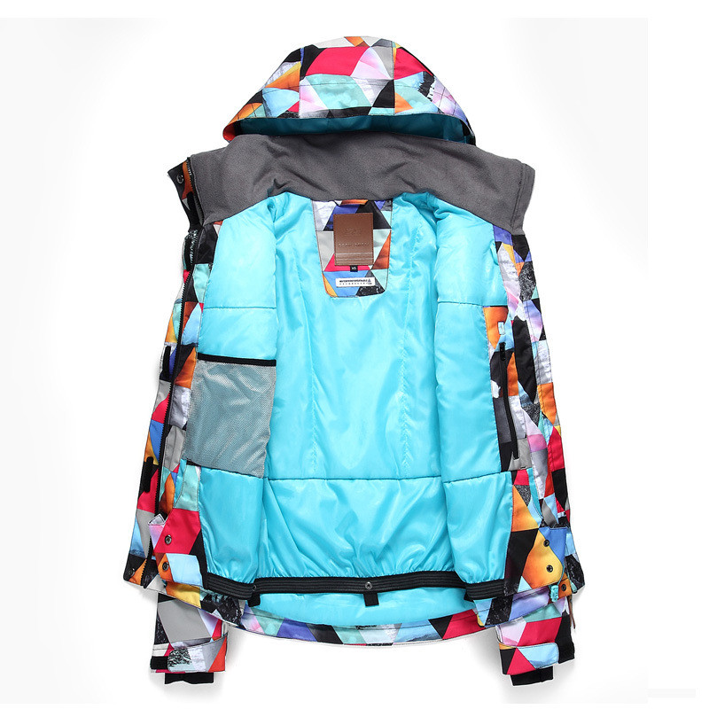 GSOU SNOW Slidinėjimo striukė Moteriškas slidinėjimo kostiumas Žieminis vėjui atsparus vandeniui Neperšlampamas lauko kempingas moteriškas šiltas paltas snieglenčių drabužiai Camo