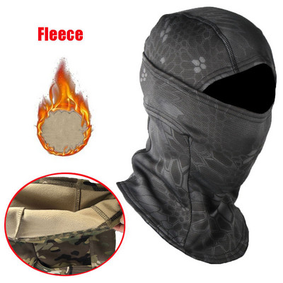 Žiemos karinės taktinės balaklava šiltos vilnos terminės slidės snieglenčių veido kaukė dviratis dviratis medžioklė Airsoft Camo kepurės šalikas