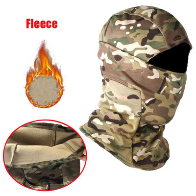 Žiemos karinės taktinės balaklava šiltos vilnos terminės slidės snieglenčių veido kaukė dviratis dviratis medžioklė Airsoft Camo kepurės šalikas