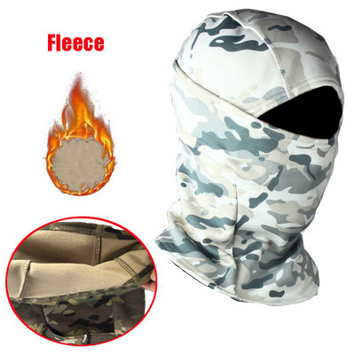 Žiemos karinės taktinės balaklava šiltos vilnos terminės slidės snieglenčių veido kaukė dviratis dviratis medžioklė Airsoft Camo kepurės šalikas