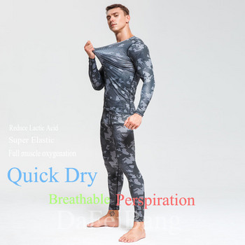 Ανδρικά Σετ Θερμικά Εσώρουχα Σκι Αθλητικά Quick Dry Functional Compression Fitness Στενά πουκάμισα Compression Sport Suits