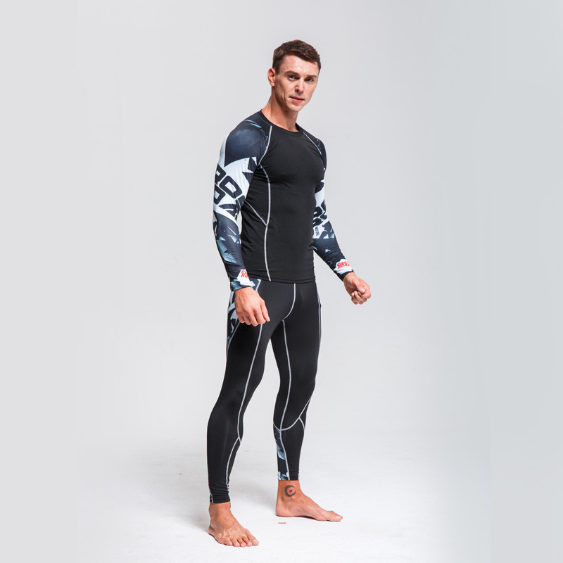 Set lenjerie de schi pentru bărbați > Lenjerie termică de iarnă >Colanți pentru alergare cu uscare rapidă > Lenjerie termică comprimată Haine de antrenament