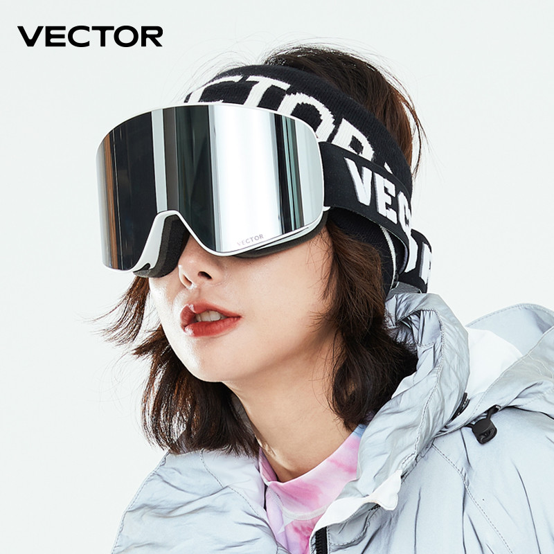 Slidinėjimo akiniai moteriški suaugusiųjų magnetiniai slidinėjimo akiniai dvisluoksniai nerasojantys didelis cilindras gali įstrigti trumparegystė