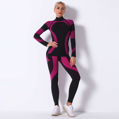 Női lány sí fehérnemű szett Fitnesz edzés Termál tornaterem Sí Snowboard Sport Futó Jóga Edzőruha Long Johns 9185AB