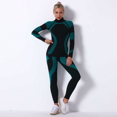 Női lány sí fehérnemű szett Fitnesz edzés Termál tornaterem Sí Snowboard Sport Futó Jóga Edzőruha Long Johns 9185AB