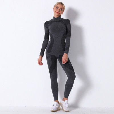 Női lány sí fehérnemű szett Fitnesz edzés Termál tornaterem Sí Snowboard Sport Futó Jóga Edzőruha Long Johns 9185AB