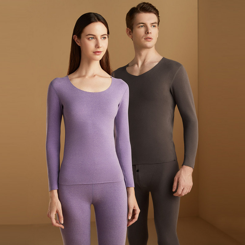Rudens žiema moterims Vyriški šiluminiai apatiniai šilti kelnių kostiumas apvalia kaklą dvipusis šlifuotas besiūlis apatinis slidinėjimo apatinių drabužių rinkiniai