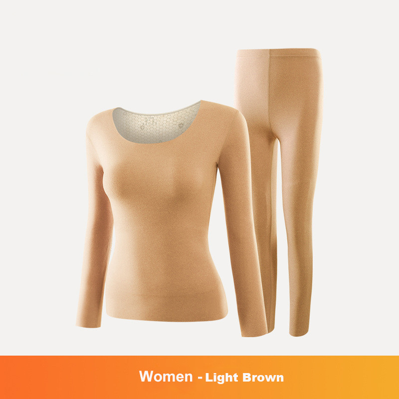 Rudens žiema moterims Vyriški šiluminiai apatiniai šilti kelnių kostiumas apvalia kaklą dvipusis šlifuotas besiūlis apatinis slidinėjimo apatinių drabužių rinkiniai