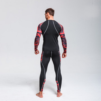 Σετ ανδρικών εσωρούχων σκι Θερμική Βάση Σετ ανδρικών ενδυμάτων προπόνησης Αθλητικά μακρυμάνικα πουκάμισα MMA rashgard kit 4XL