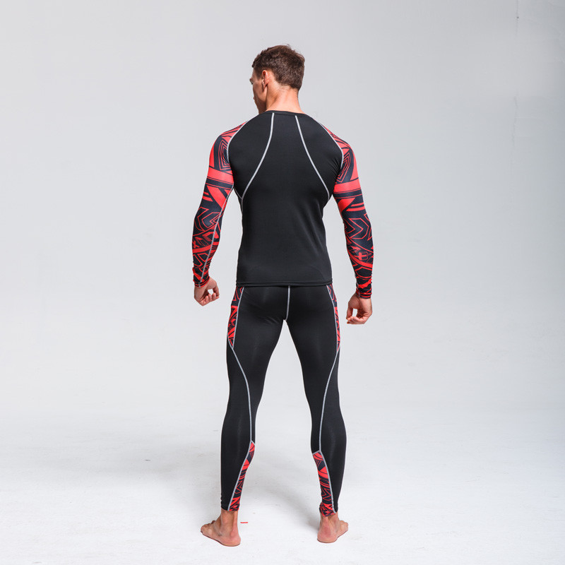 Vyriškų slidinėjimo apatinių komplektas Thermal Base Layer Vyrų treniruočių drabužių rinkinys Sportinis kompresinis ilgomis rankovėmis marškiniai MMA rashgard rinkinys 4XL