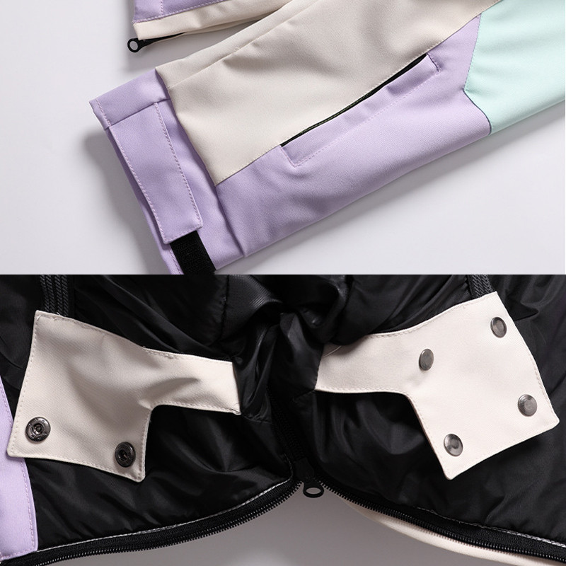 2022 m. slidinėjimo striukė Moteriška sportinė snieglenčių striukė Vyriška žieminė gobtuvu, vandeniui nepralaidi, kvėpuojanti Colorblock Slidinėjimo viršutinė striukė sniego paltai