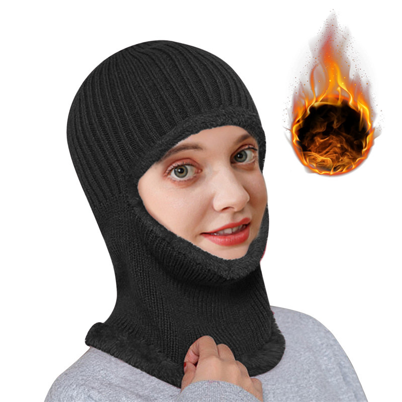 Šiltos megztos kepurės su snapeliu moterims žieminės viso veido balaklava kaklo šiltesnė nerta ausų apsauga Skullies kepurė slidinėjimo kepuraitės Kapotas