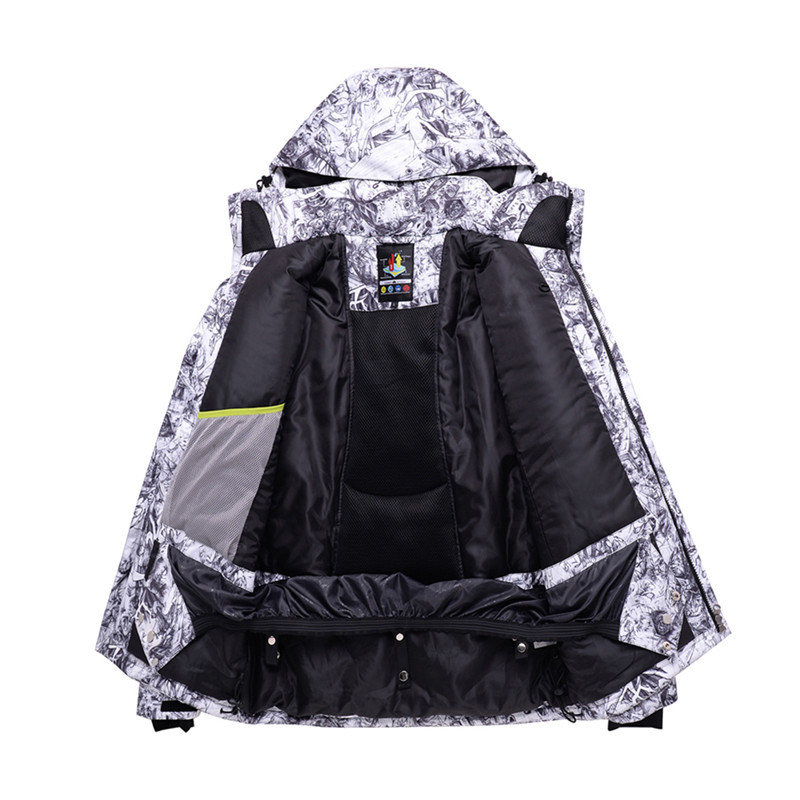 -30 kokybės kamufliažinė vyriška 10K slidinėjimo apranga šilta snieglenčių striukė vėjui nepralaidi vandeniui kvėpuojanti žieminė striukė