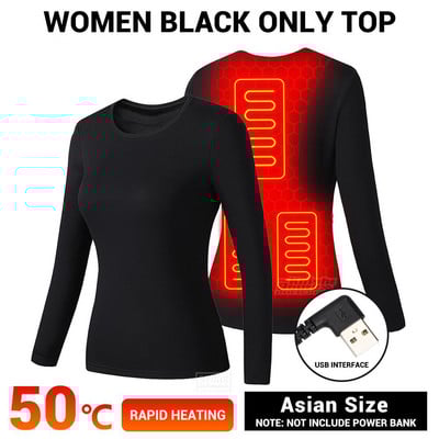 Moterys Vyrai Žieminė termiškai šildoma striukė Liemenė USB savarankiškas apatinis trikotažas Slidinėjimo šildomas kostiumas Elektriniai drabužiai Vilna terminis kaitinimas pėsčiomis