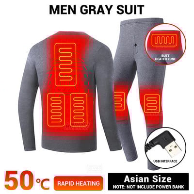 Moterys Vyrai Žieminė termiškai šildoma striukė Liemenė USB savarankiškas apatinis trikotažas Slidinėjimo šildomas kostiumas Elektriniai drabužiai Vilna terminis kaitinimas pėsčiomis