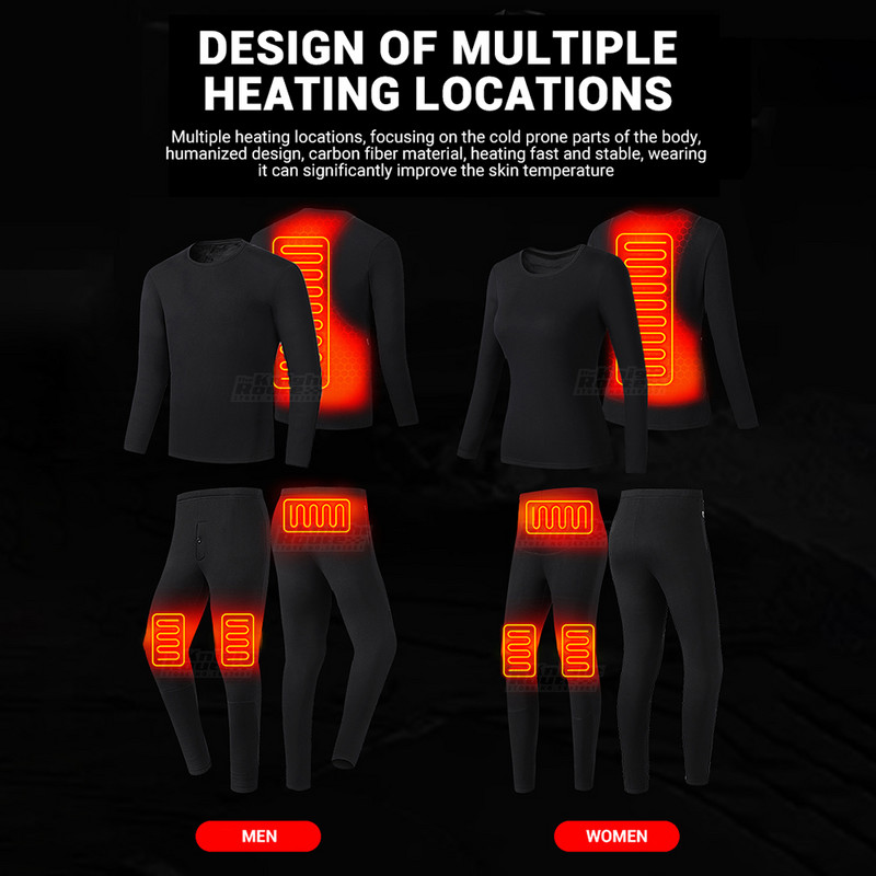Moterys Vyrai Žieminė termiškai šildoma striukė Liemenė USB savarankiškas apatinis trikotažas Slidinėjimo šildomas kostiumas Elektriniai drabužiai Vilna terminis kaitinimas pėsčiomis