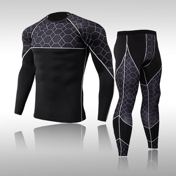 Мъжки ски комплекти термобельо Спортни бързосъхнещи функционални компресионни анцузи Фитнес тесни ризи Компресионни спортни костюми