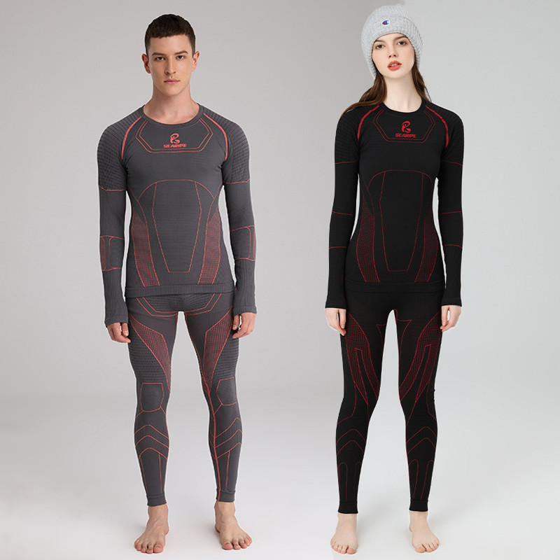 Iarnă bărbați lenjerie termică de schi uscare rapidă încălzită femei set de zăpadă pantaloni de top pantaloni cald pentru snowboard ținute sport în aer liber haine masculine