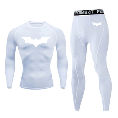 Компресионен костюм Мъжко спортно облекло Ски комплект бельо за джогинг Чорапогащник с дълъг ръкав Суичър за фитнес зала Wicking Спортен панталон S-4XL