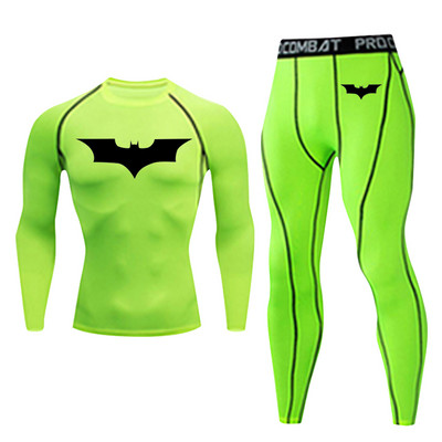 Компресионен костюм Мъжко спортно облекло Ски комплект бельо за джогинг Чорапогащник с дълъг ръкав Суичър за фитнес зала Wicking Спортен панталон S-4XL