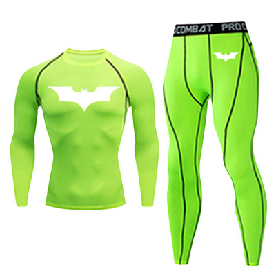 Компресионен костюм Мъжко спортно облекло Ски комплект бельо за джогинг Чорапогащник с дълъг ръкав Суичър за фитнес зала Wicking Спортен панталон S-4XL