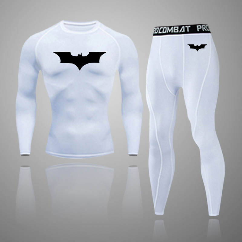 Компресионен костюм Мъжко спортно облекло Ски комплект бельо за джогинг Чорапогащник с дълъг ръкав Суичър за фитнес зала Wicking Спортен панталон S-4XL