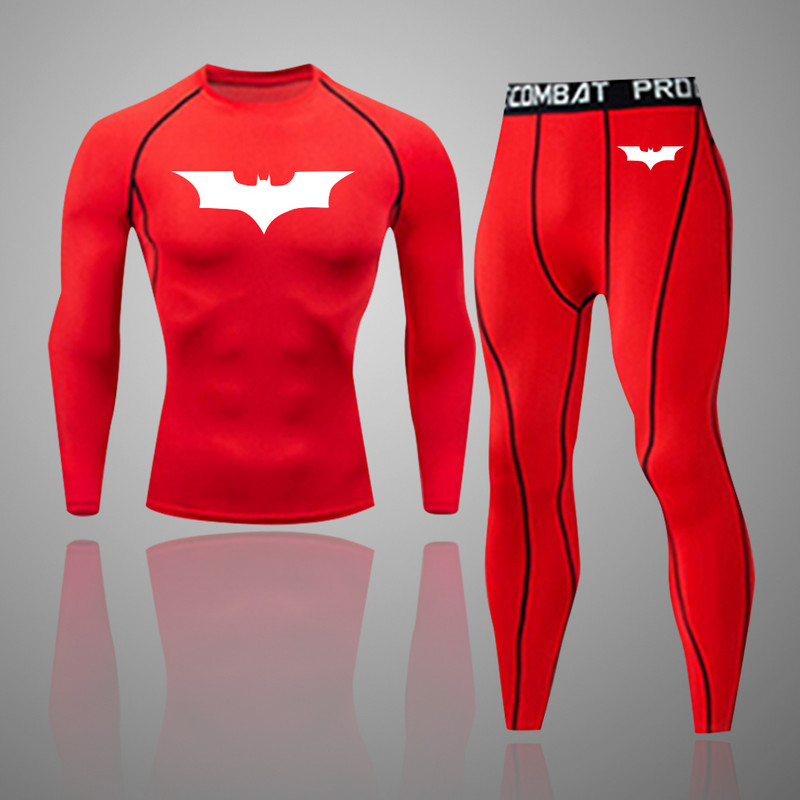 Компресионен костюм Мъжко спортно облекло Ски комплект бельо за джогинг Чорапогащник с дълъг ръкав Суичър за фитнес зала Wicking Спортен панталон S-4XL