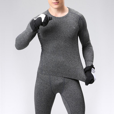 Vyriškas moteriškas terminis rinkinys su vilnos ilgomis rankovėmis viršuje ir apačioje, skirtas žiemos slidinėjimui, bėgimui dviračiu, žygiams, bėgiojimui
