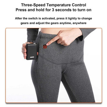 Χειμερινά Θερμαινόμενα Εσώρουχα USB Μπουφάν Έξυπνο Θερμαινόμενο Παντελόνι Γυναικεία Θερμικά Μπλουζάκια Παντελόνι Fleece Thermal Long Johns για σκι