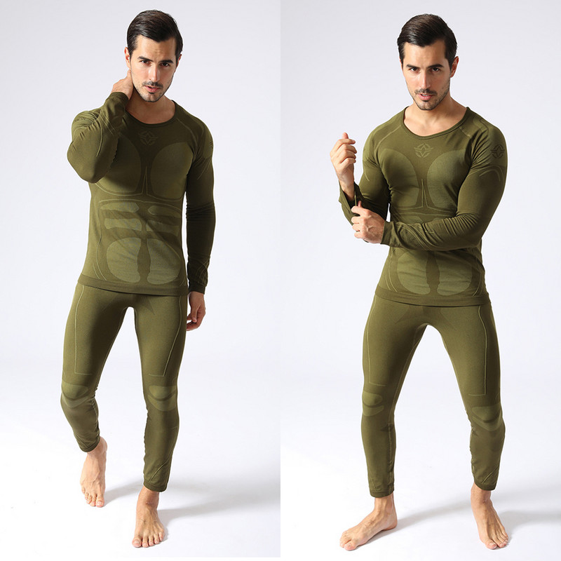 Kvėpuojantis terminis slidinėjimo apatinio trikotažo rinkinys Vyriški ilgi Johns žiemos apšilimo slidinėjimo striukė ir kelnės Apranga nuo prakaito