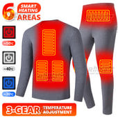 Žieminiai terminiai apatiniai šildoma striukė Vyriška USB elektrinis slidinėjimo kostiumas, savaime šildoma liemenė, moteriška šildoma apranga, vilna, ilga 2022 m.